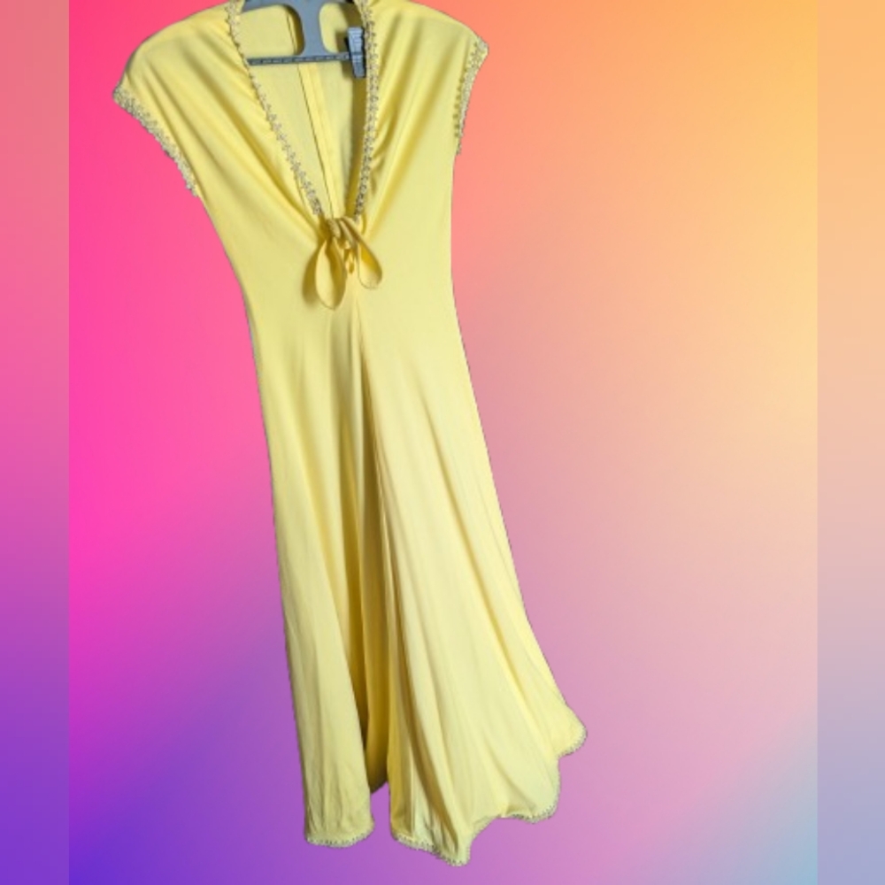 Vintage 70s Maxi Dress: Handmade, Yellow